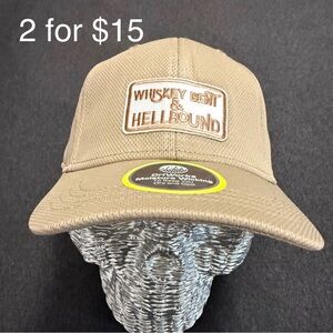 Whiskey Bent & Hellbound Tan Cap Flex Fit L/XL